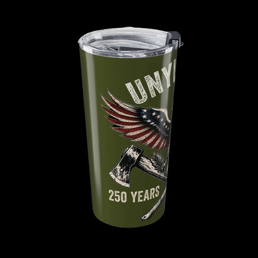 Everyday Forge Unyielding Eagle Patriotic Insulated Tumbler 20oz | Military Green Stainless Steel Travel Cup