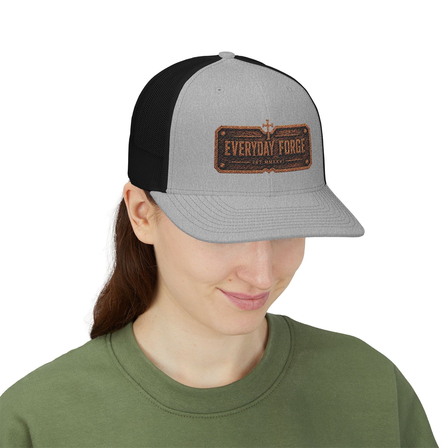 Everyday Forge Forged Logo Snapback Trucker Hat | Rugged Americana Mesh Cap | One Size