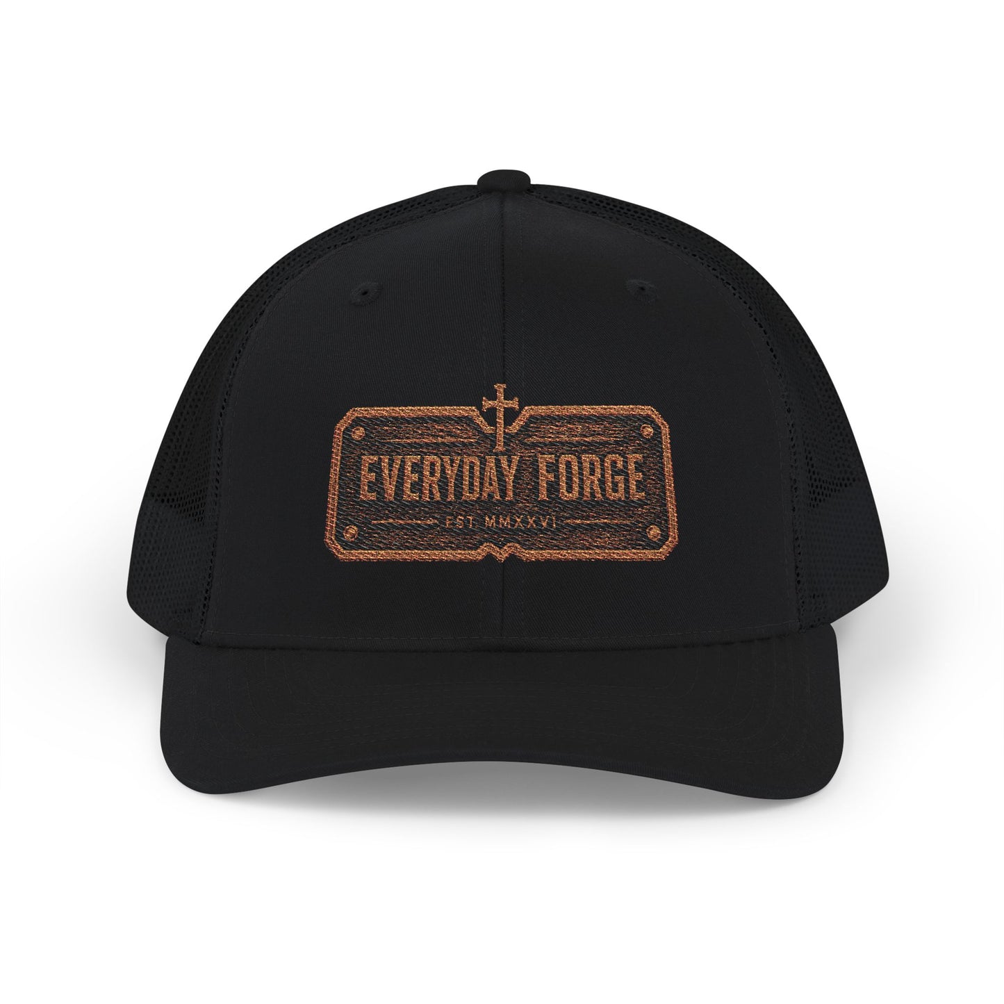 Everyday Forge Forged Logo Snapback Trucker Hat | Rugged Americana Mesh Cap | One Size