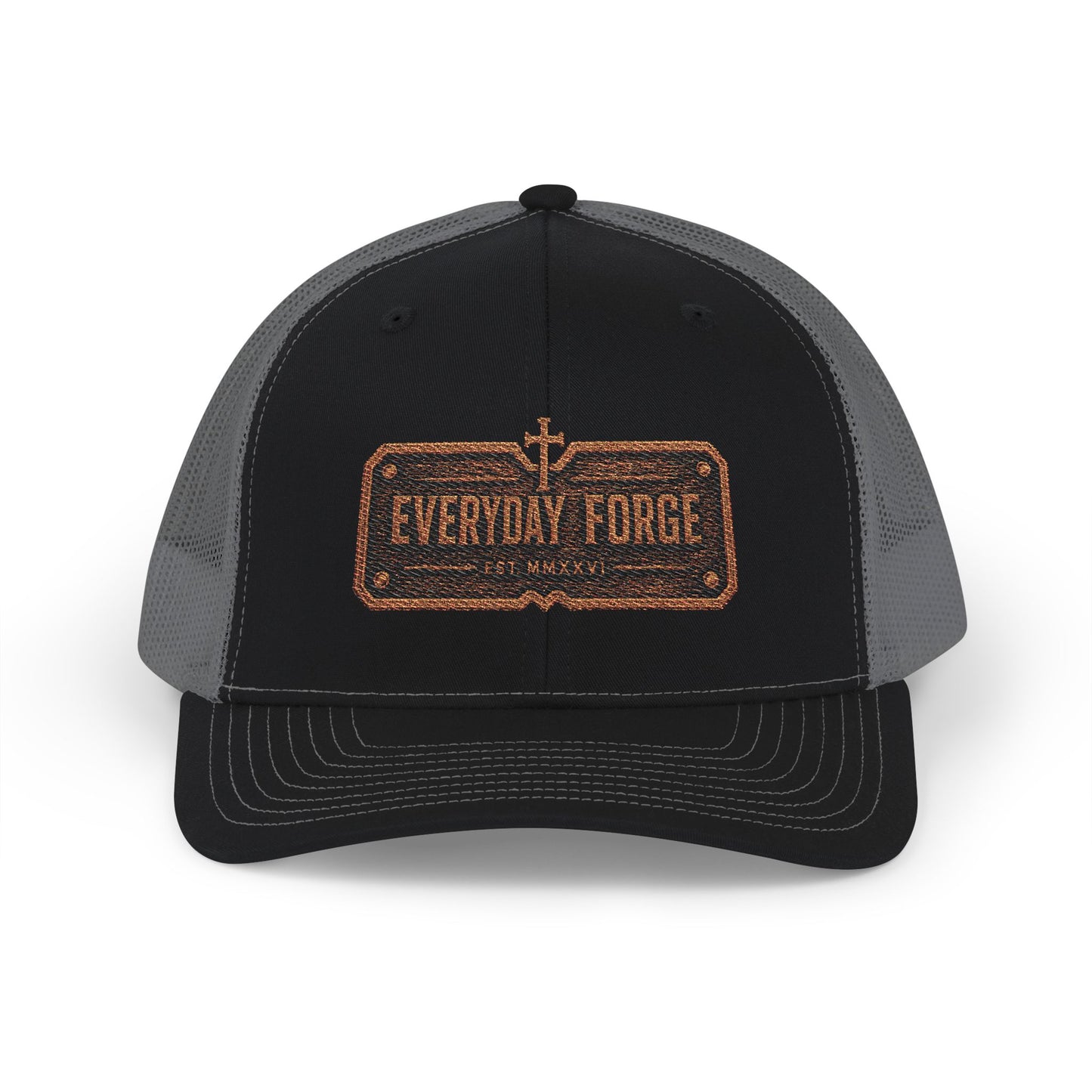 Everyday Forge Forged Logo Snapback Trucker Hat | Rugged Americana Mesh Cap | One Size