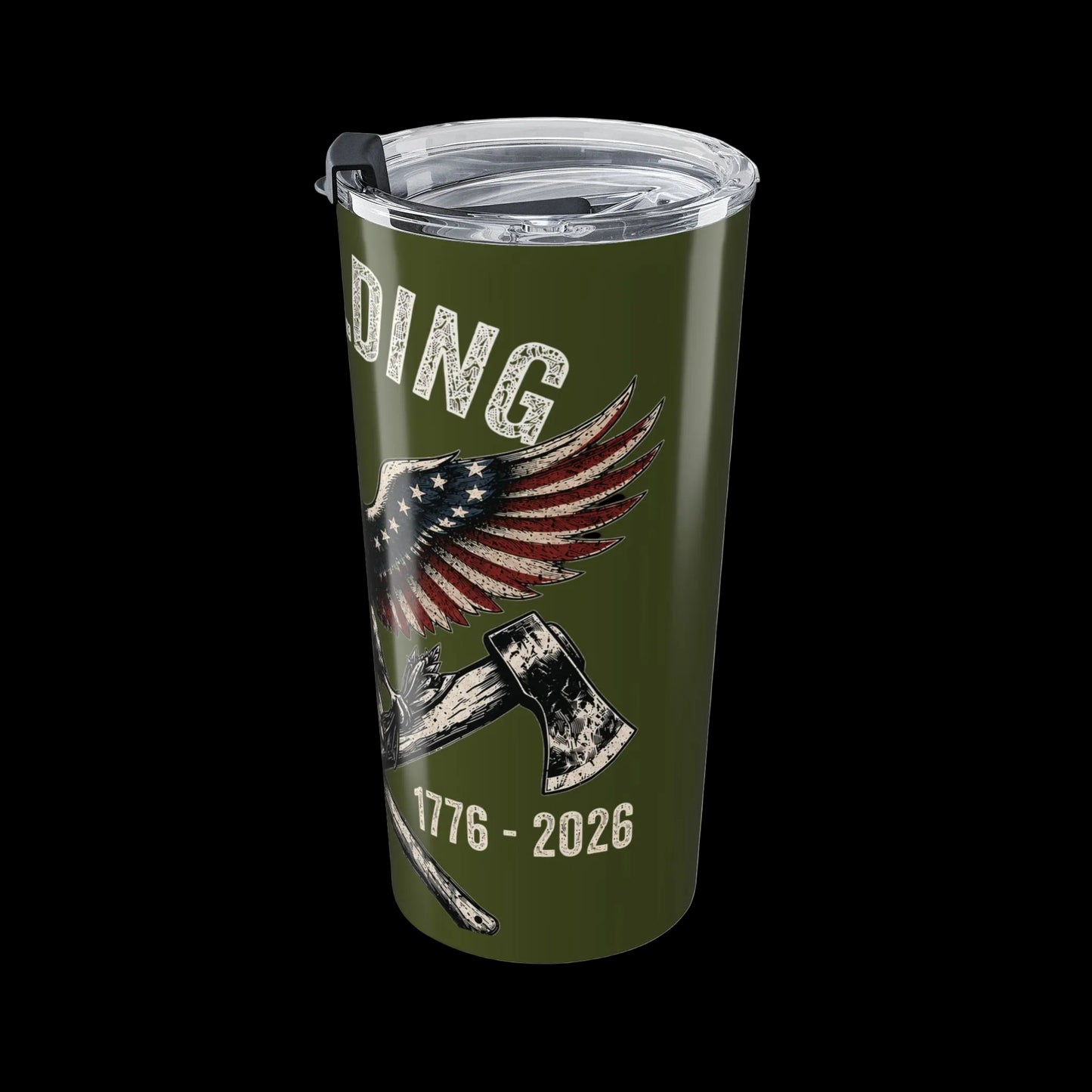 Everyday Forge Unyielding Eagle Patriotic Insulated Tumbler 20oz | Military Green Stainless Steel Travel Cup