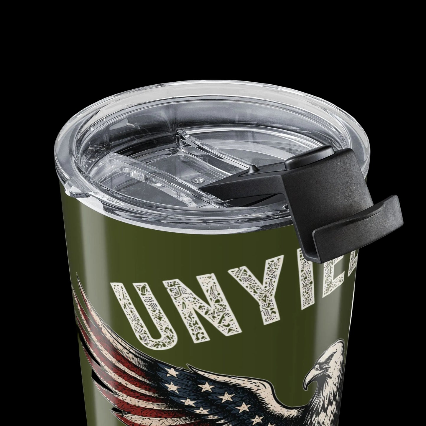 Everyday Forge Unyielding Eagle Patriotic Insulated Tumbler 20oz | Military Green Stainless Steel Travel Cup