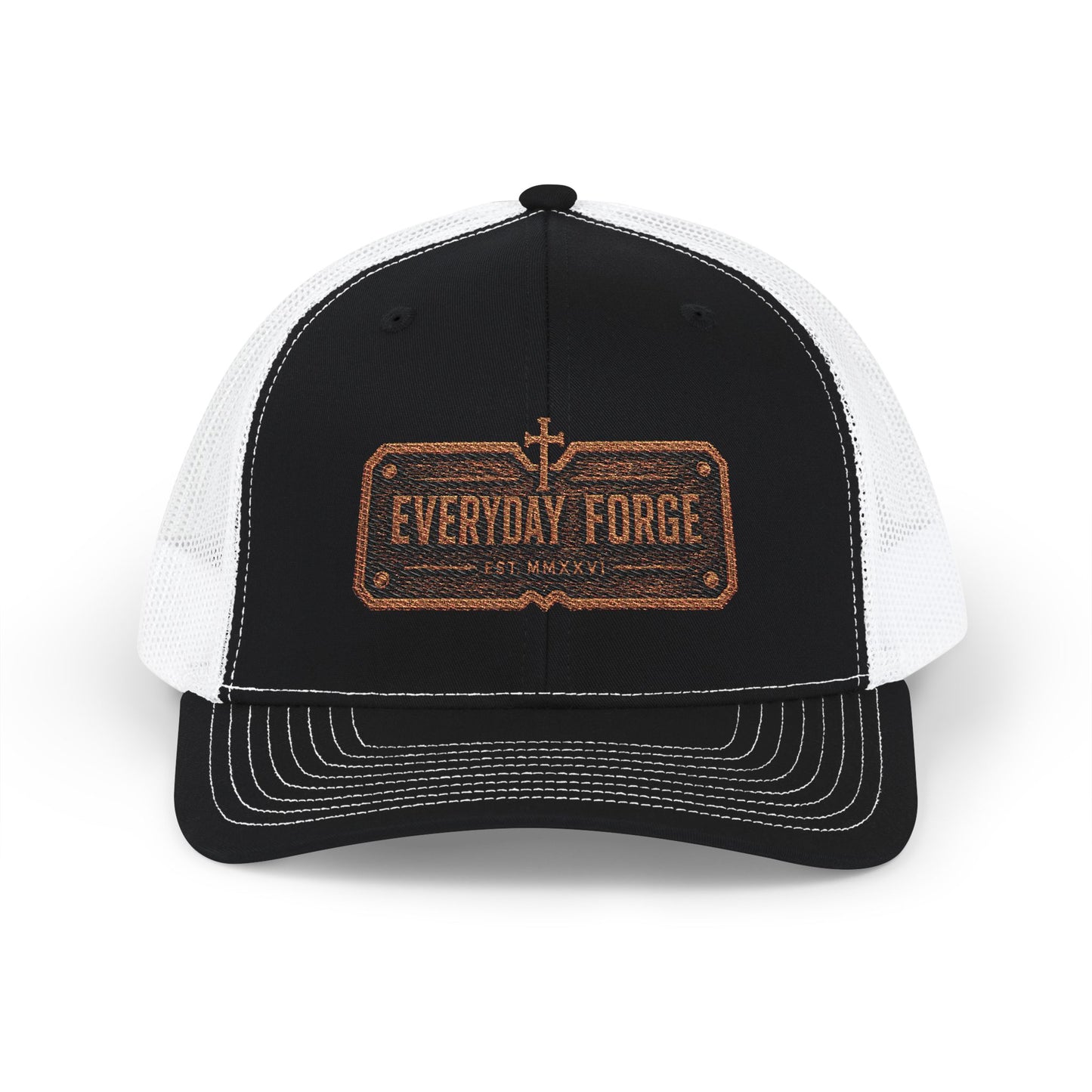 Everyday Forge Forged Logo Snapback Trucker Hat | Rugged Americana Mesh Cap | One Size