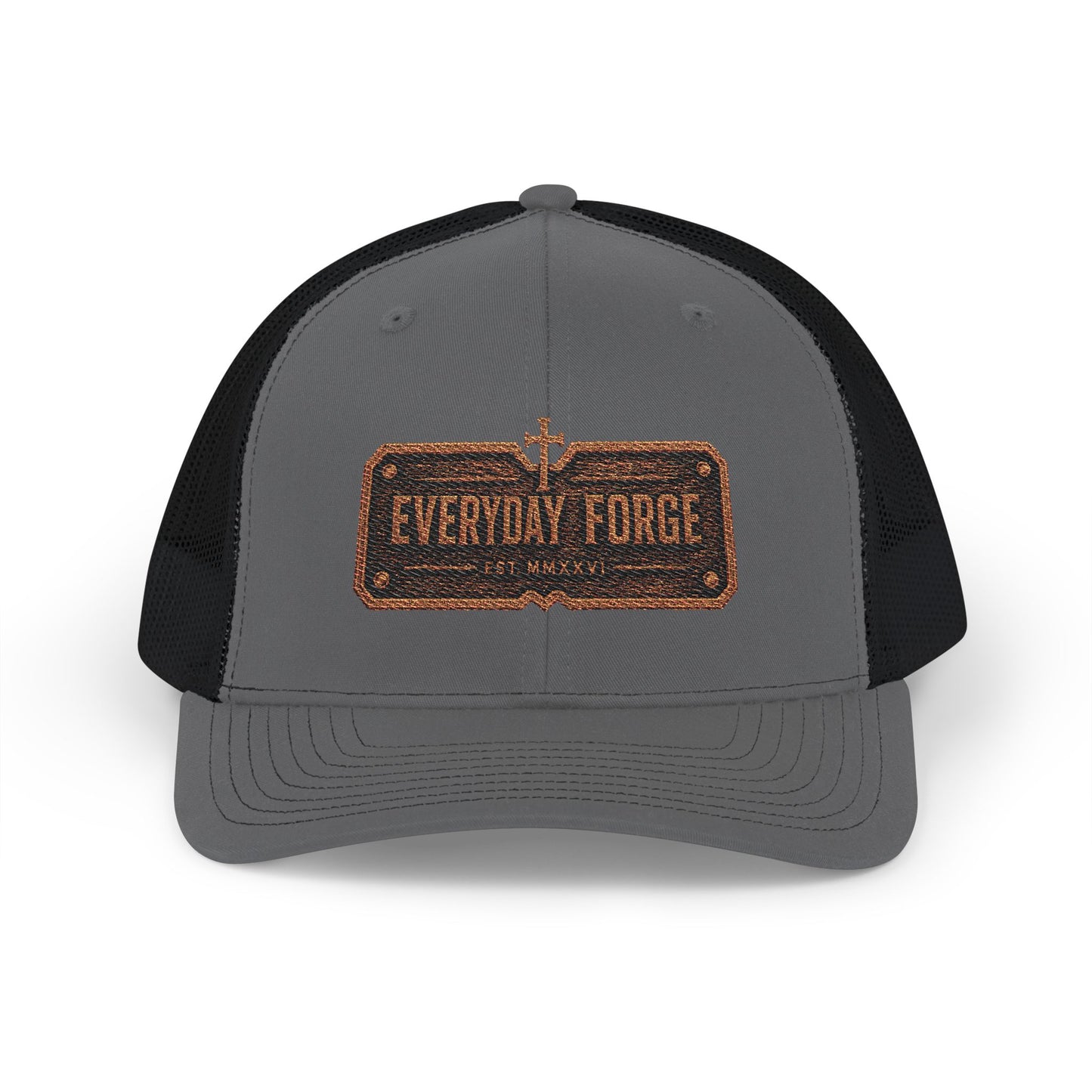 Everyday Forge Forged Logo Snapback Trucker Hat | Rugged Americana Mesh Cap | One Size
